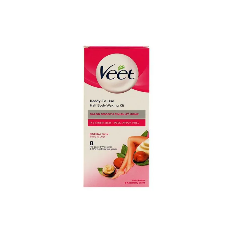 Veet Ready-To-Use Half Body Waxing Kit For Normal Skin : 8 Pcs
