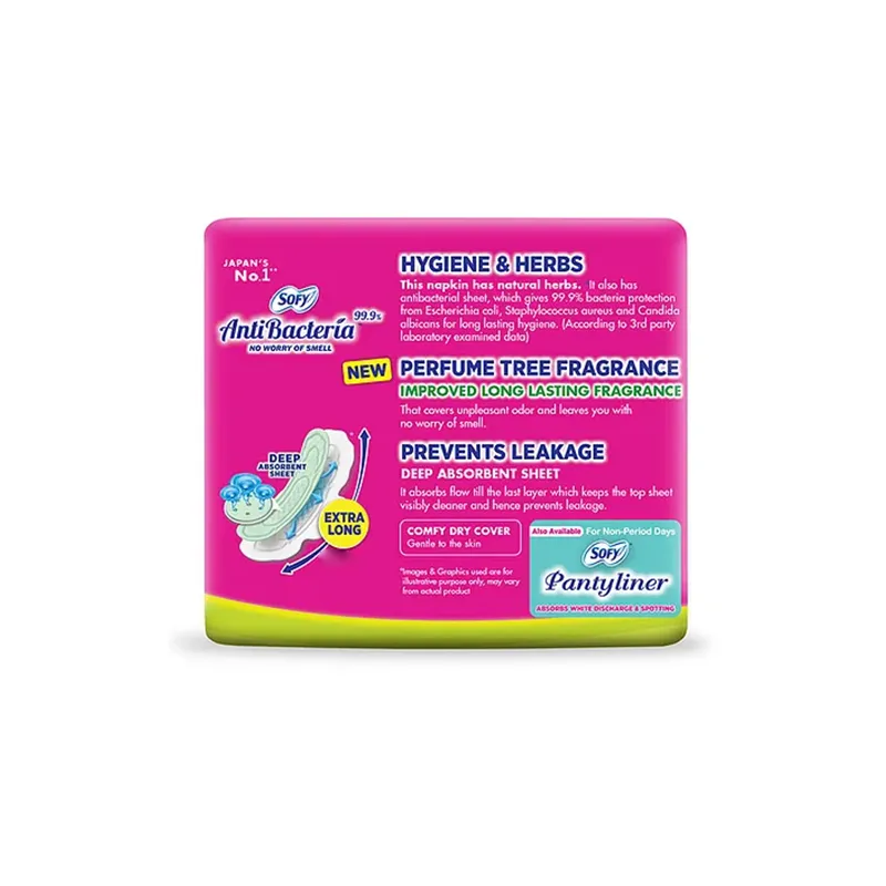 Sofy Anti-Bacteria Sanitary Pad - Extra-Long, Prevents Leakage, Slim : 7 Pcs