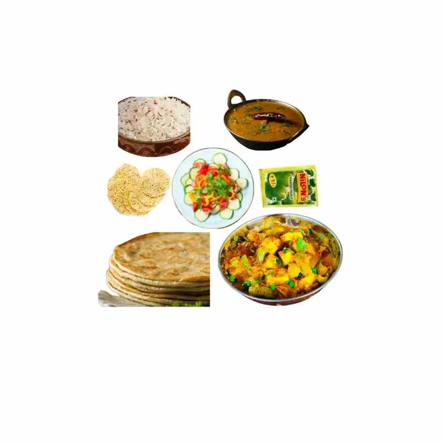 Lunch Pack Jeera Rice+Dal Tadka+Tawa Paratha+Paneer Dish