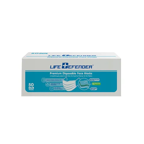 Life Defender Premium Disposable Facemasks 3ply 50s