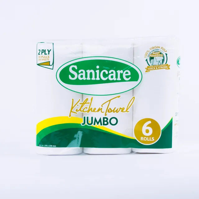 Sanicare Kitchen Towel Jumbo Roll 70 pulls 6 rolls