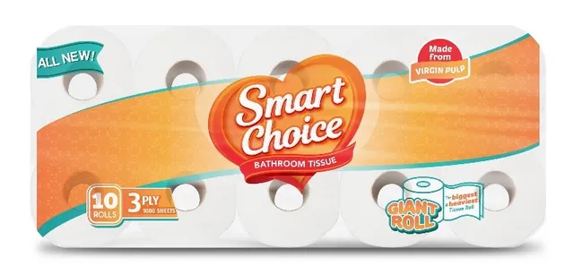 Smart Choice Bathroom Tissue Roll 3Ply 10s