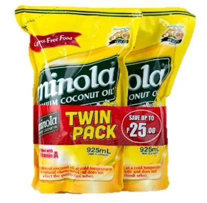 Minola Coconut Oil 925ml Twin Pack