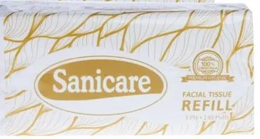 Sanicare Facial Tissue Refill 3Ply 140 Pulls