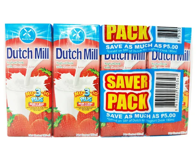 Dutch Mill Saver Pack Strawberry 180ml 4s