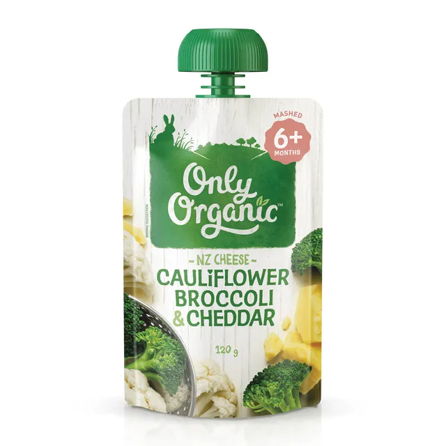 Only Organic Cauliflower, Broccoli & Cheddar (6+ mos) 120g