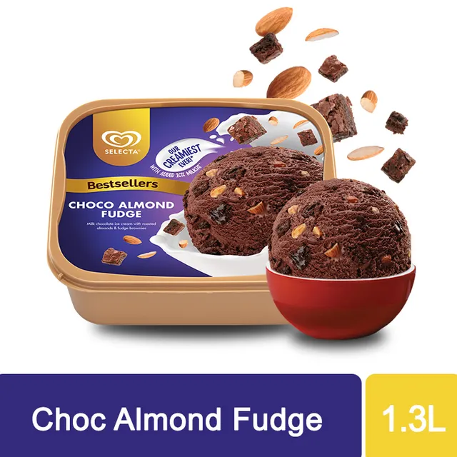 Selecta Choco Almond Fudge Ice Cream 1.3L