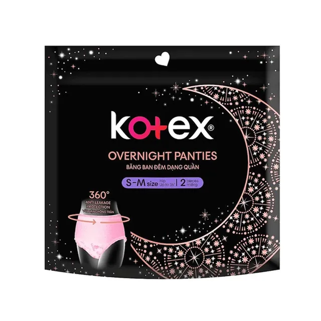 Kotex Overnight Panties S-M 2s