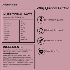 Snack Amor Quinoa Puffs Onion Masala (Pack of 3)
