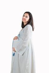 Chicmomz Boho Vibes Maternity Maxi Dress in Bling White