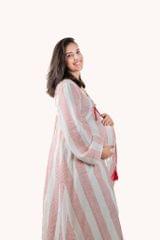 Chicmomz Boho Vibes Maternity Maxi Dress in White-Red