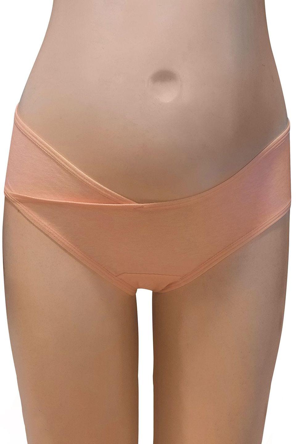 Clovia Low Waist Hipster Maternity Panty in Peach - Cotton