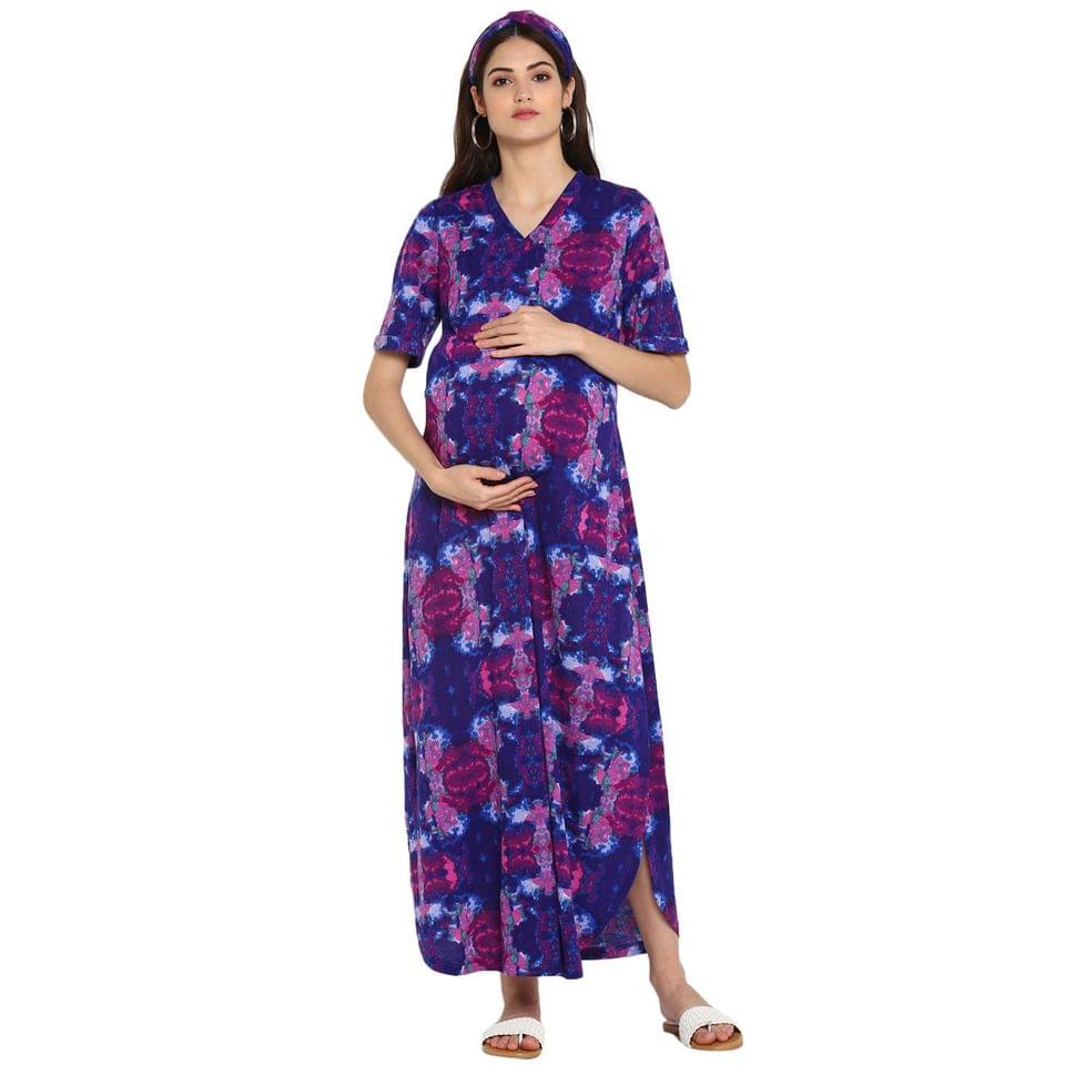Momsoon Maternity "The Tie Dye Maxi Dress With Hair Band "