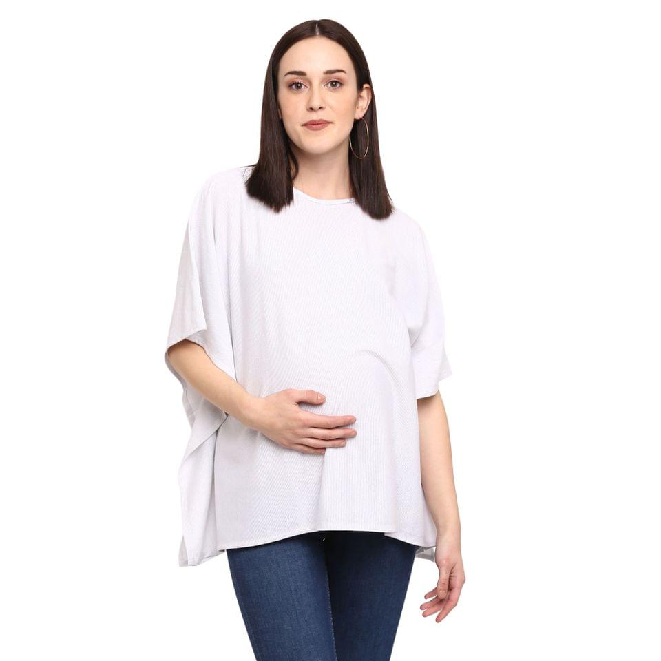 Momsoon Maternity Kimono Style White Top