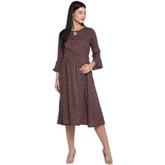 Momsoon Maternity  FRONT STRING TIE UP NURSING TUNIC DRESS