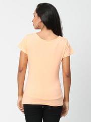 The Mom Store Tangerine Stylized Solid Maternity and Nursing Top