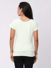 The Mom Store Key Lime Stylized Solid Maternity and Nursing Top