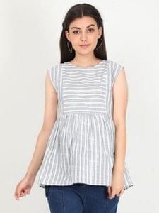 The Mom Store Breezy Summer Striped Maternity and Nursing Top