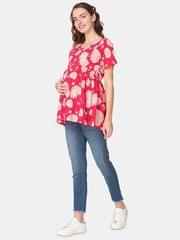 The Mom Store Scarlet Bloom Maternity and Nursing Top