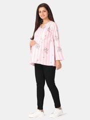 The Mom Store Pink Stripes Maternity and Nursing Top