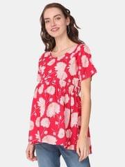 The Mom Store Scarlet Bloom Maternity and Nursing Top
