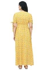 Mometernity Yellow Ditsy Floral Print Maternity Maxi Dress