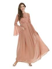 Mometernity Blush Pink Solid Maternity Nursing Baby Shower Gown