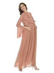 Mometernity Blush Pink Solid Maternity Nursing Baby Shower Gown