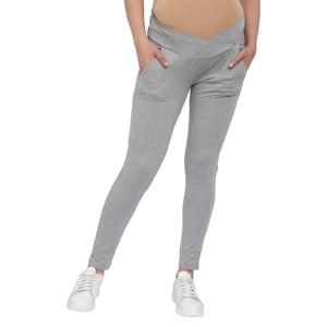 Mometernity Grey Under Belly Maternity Leggings With Pockets