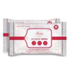 Sirona Intimate Wet Wipes  -  20 Wipes (2 Pack  -  10 Wipes Each)