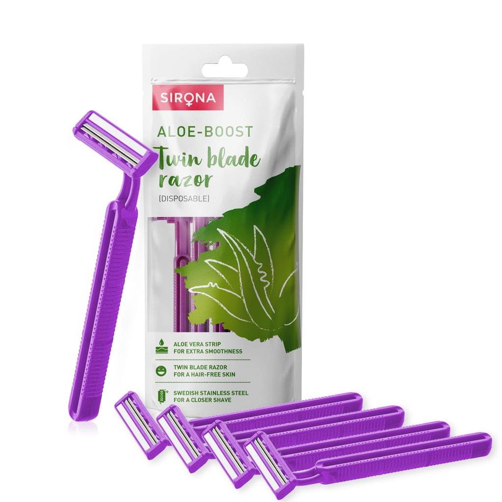 Sirona Disposable Shaving Razor for Women with Aloe Boost  -  Pack of 5