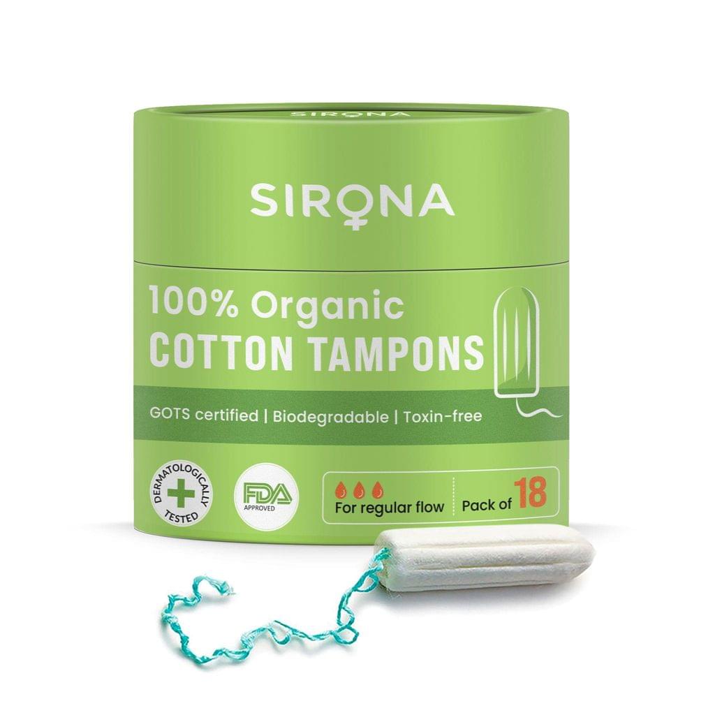Sirona Regular Flow Organic Tampons -  18 Pcs