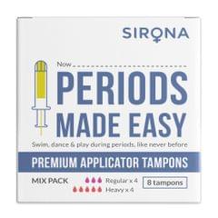 Sirona Premium Applicator Tampons Mix Pack (8 Pcs)