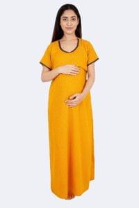 Morph Maternity Hexagon Printed Feeding Night Gown With Nursing Under The Flap (Multiple Colors)