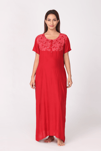 Morph Maternity Red Paisely Panel Feeding Gown