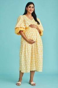 The Mama Project Hiya N Maternity Balloon Sleeves Midi Dress