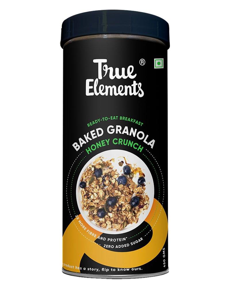 True Elements Baked Granola Honey Crunch 450gm