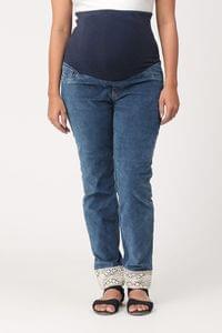 Charismomic Full Length Flare Maternity Jeans With Lace