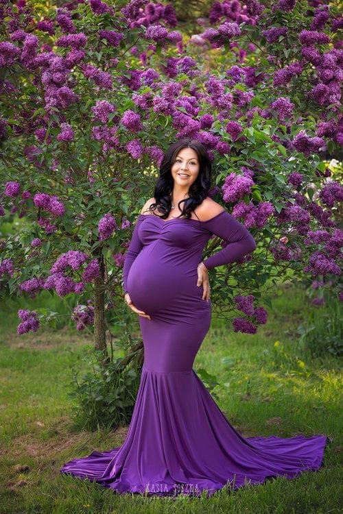 Lilac Themed Maternity Session In Leeds