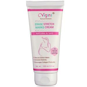 Vigini Natural Actives Erase Stretch Marks & Scars Removal Cream with Bio Oils & Shea Body Butter | Remove Remover Removing Stretch Mark In During After Pregnancy for Women & Hyper Pigemantation Anti-Aging Uneven Skin Tone Use-100gm