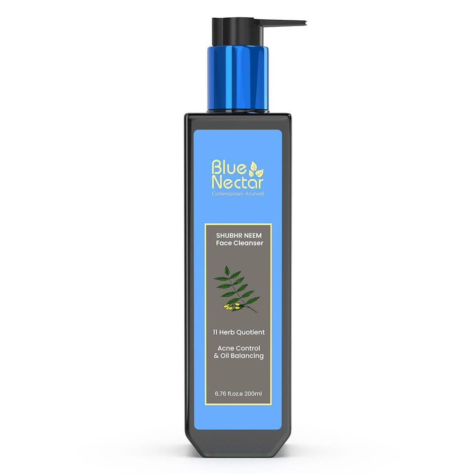 Blue Nectar Ayurvedic Acne Face Wash with Honey & Neem (11 Herbs, 200 ml)