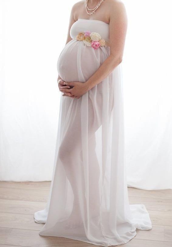 White Tube Dress Maternity Wear
