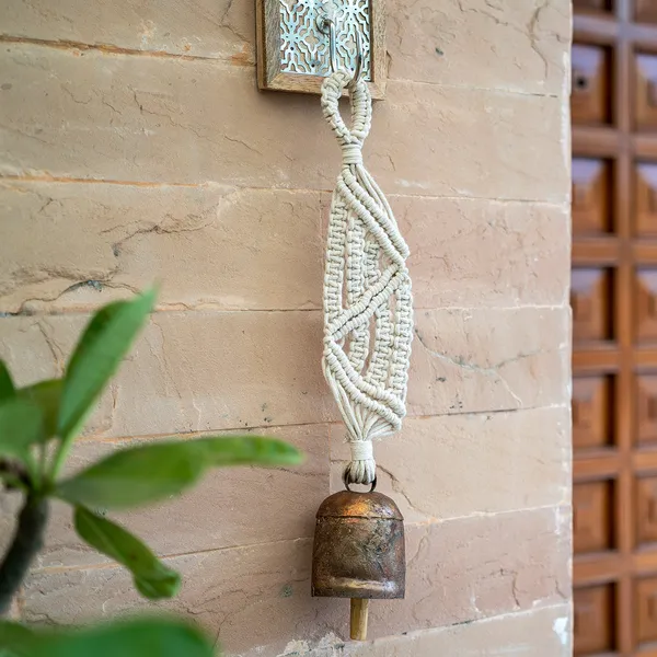 Twist and Twill Hand-Knotted Wind Chime with Metal Bell (Single pc)
