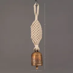 Cross wide Hand-Knotted Wind Chime with Metal Bell (Single pc)