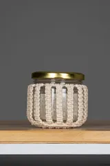 Classic Stripes Wide Hand-Knotted Candle Jar