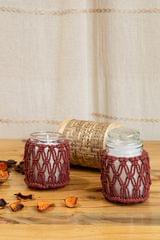 Criss Cross Hand-Knotted  Candle Jar