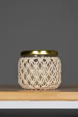 Criss Cross Wide Hand-Knotted Candle Jar