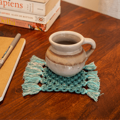 Classic Fringe Hand-Knotted Coaster (Set of 2)