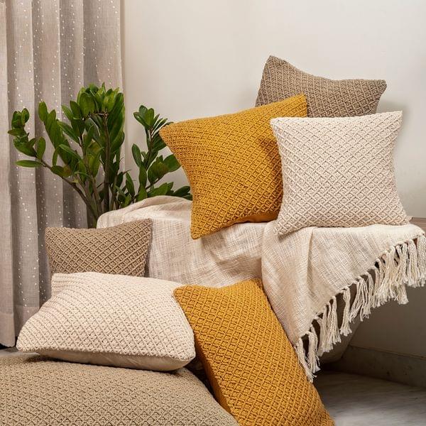 Jewel Hand-Knotted Cushion Cover (Single pc)