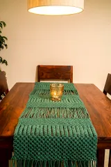 Floating Dashes Hand-Knotted Table Runner